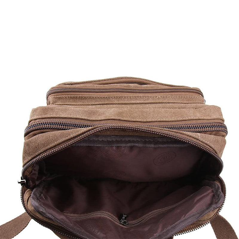Vintage Canvas Waist Bag Multiple Pocket Fanny Pack